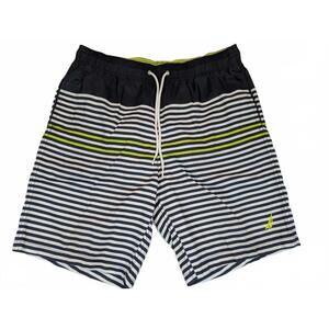 Nautica Striped Swim Trunks Board Shorts Drawstring Mens Medium Blue 32x9